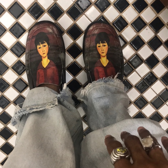 icon lady hand painted footwear